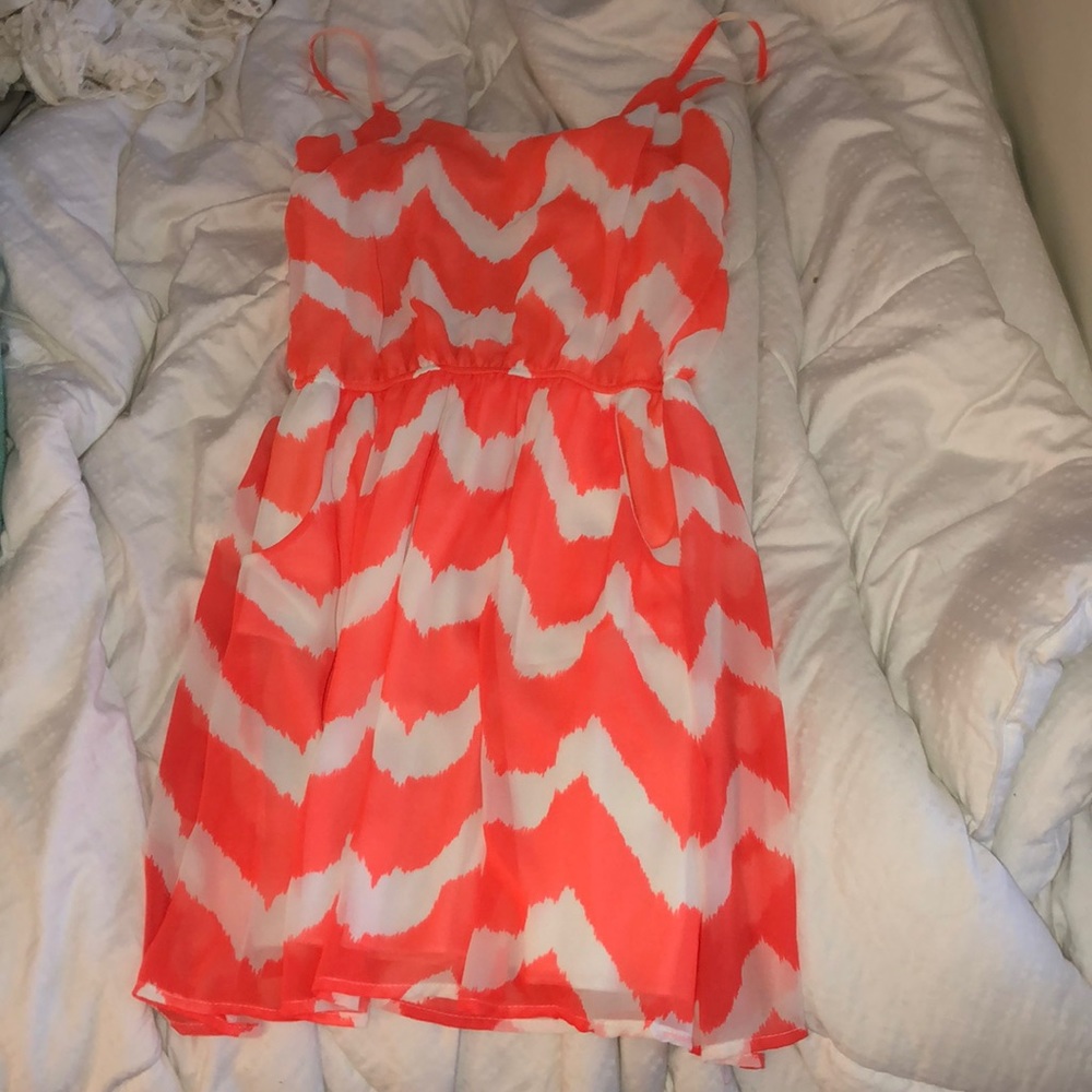 Orange and White Dress